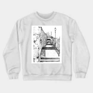 Dysart in Fife, Scotland Pencil Drawing: Architecture [Lane/Vennel/Thoroughfare] Crewneck Sweatshirt